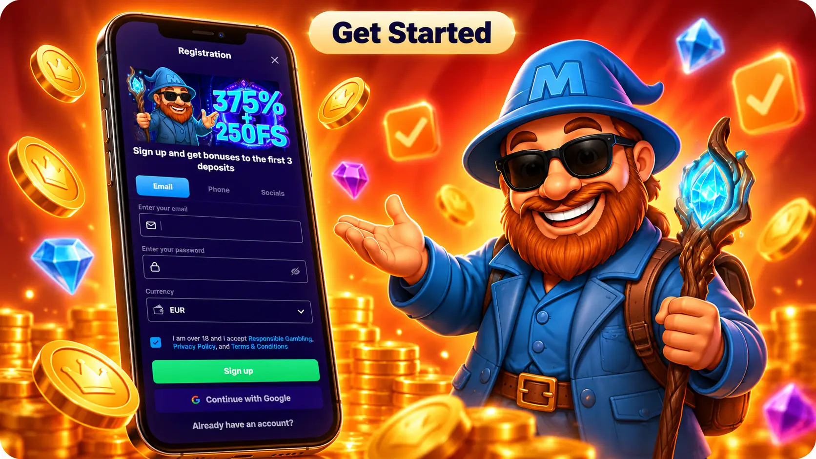 magic365 sign up form and first deposit screen for Canadian players